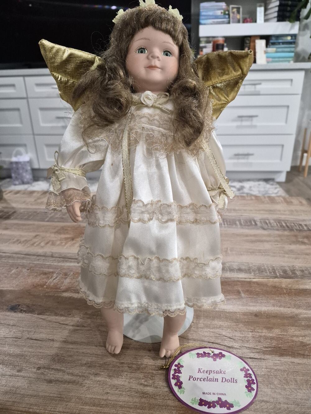 Hope Keepsake Porcelain Dolls Vintage In Good Condition 16 Inches Tall With Stan